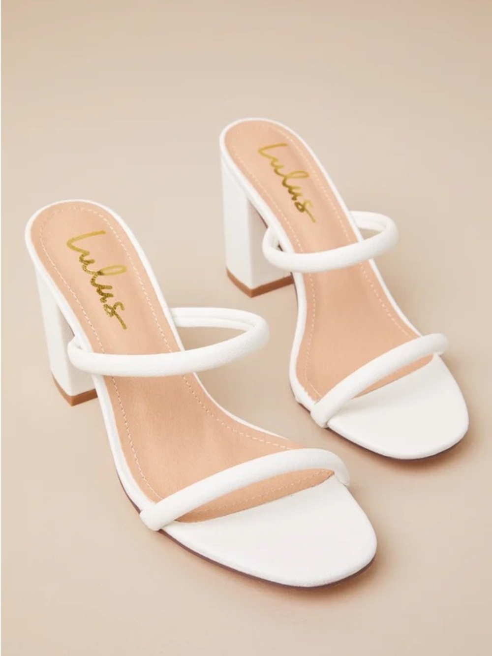White block heel sandals
